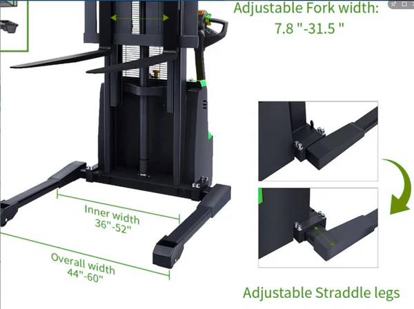 SST15 Electric Pallet Stacker - 1500kg Capacity, 3.5m Lifting Height Sumachay Lifts