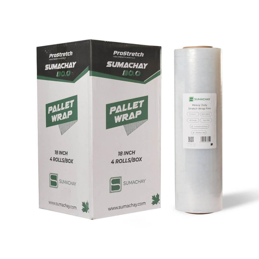 Sumachay 18 Inch Stretch Wrap 80 Gauge - 1500 Feet Length - Sumachay LiftsPallet WrapSumachay Lifts